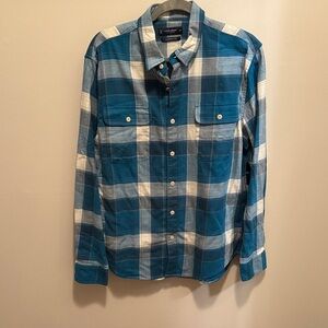 Lucky Brand Blue and White Plaid Shirt